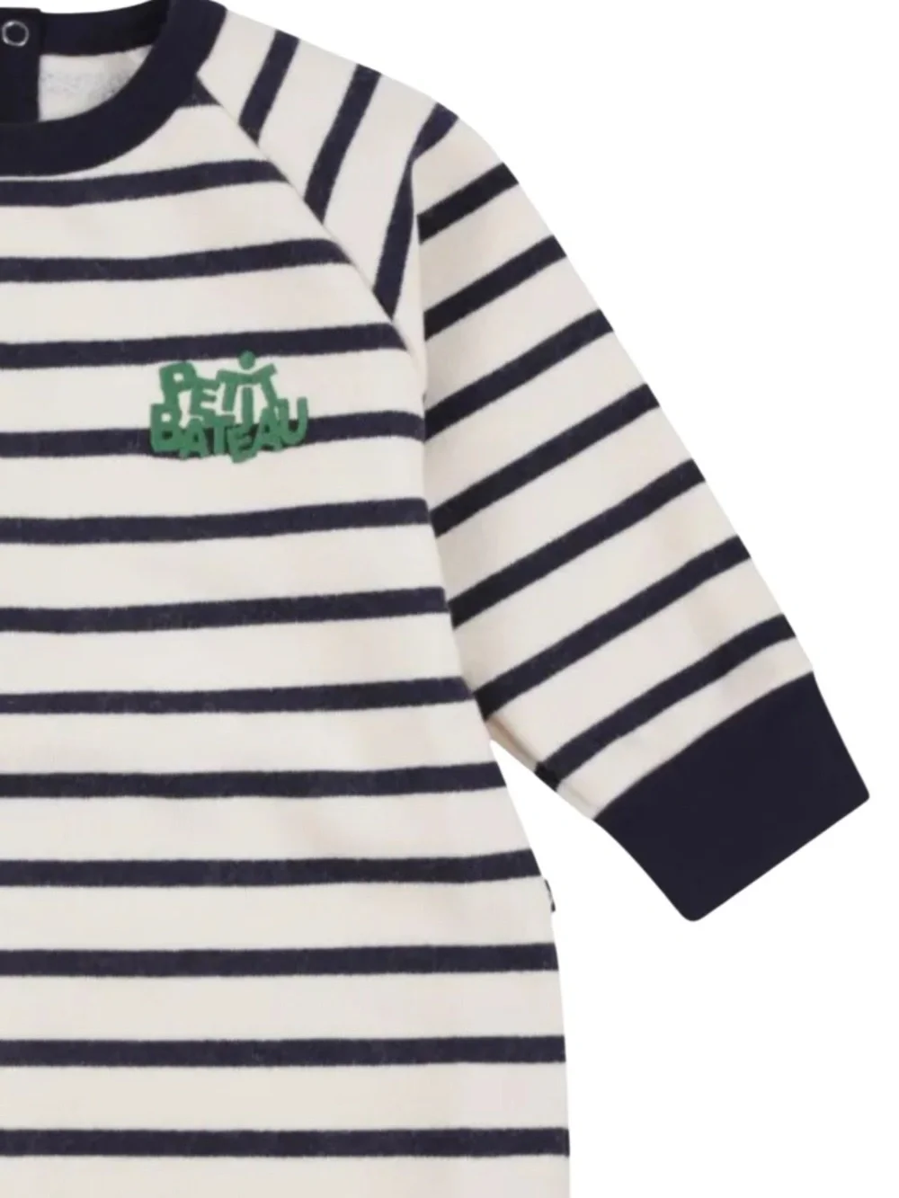 Petit Bateau fleece romper Striped Size 18 Months NWT